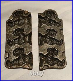 Antique Cast Iron Candy Mold, Figural Chicken or Rooster Stamped 108 free ship