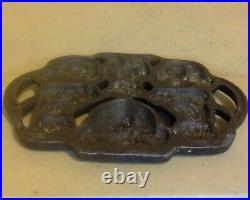 Antique Cast Iron Chocolate Pan, Mold. 6 Sections. Teddy Bears. Early 1900's
