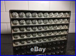 Antique Cast Iron / Tin Candy CHOCOLATE mold SEA SHELLS 50x Butter German OLD