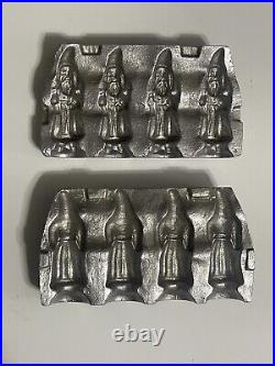 Antique Chocolate Candy Mold 232 MILLS Metal 4 Old World Santa Belsnickel