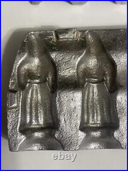 Antique Chocolate Candy Mold 232 MILLS Metal 4 Old World Santa Belsnickel