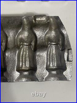 Antique Chocolate Candy Mold 232 MILLS Metal 4 Old World Santa Belsnickel