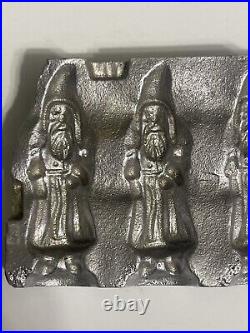 Antique Chocolate Candy Mold 232 MILLS Metal 4 Old World Santa Belsnickel