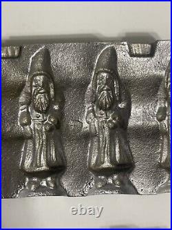 Antique Chocolate Candy Mold 232 MILLS Metal 4 Old World Santa Belsnickel