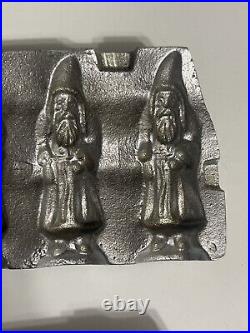 Antique Chocolate Candy Mold 232 MILLS Metal 4 Old World Santa Belsnickel