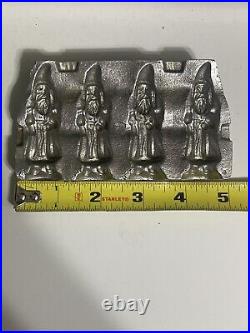 Antique Chocolate Candy Mold 232 MILLS Metal 4 Old World Santa Belsnickel