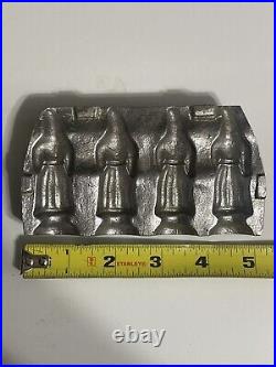 Antique Chocolate Candy Mold 232 MILLS Metal 4 Old World Santa Belsnickel