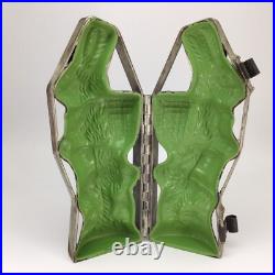 Antique Chocolate Candy Mold Easter Bunny Rabbit Basket Metal Hinged 10 3/4