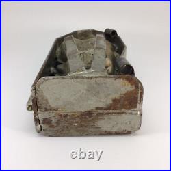 Antique Chocolate Candy Mold Easter Bunny Rabbit Basket Metal Hinged 10 3/4