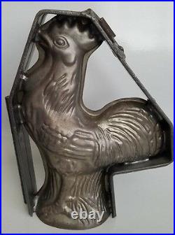 Antique Chocolate / Candy Mold Hinged & Clipped Easter Rooster