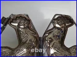 Antique Chocolate / Candy Mold Hinged & Clipped Easter Rooster