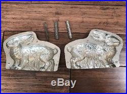 Antique Chocolate Candy Mold Rabbit Easter Bunny Flowers Weygandt Germany