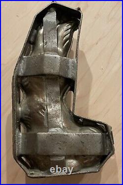 Antique Chocolate Candy Mold Rabbit Hinged Metal Large Easter Bunny 9 1/2 Tall