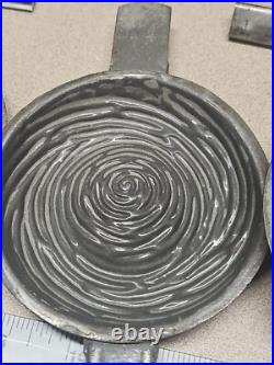 Antique Chocolate Candy Molds Birds Nest Metal Primitive 2 Pc Set of 2 #80 #60