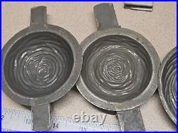 Antique Chocolate Candy Molds Birds Nest Metal Primitive 2 Pc Set of 2 #80 #60