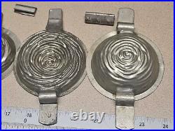 Antique Chocolate Candy Molds Birds Nest Metal Primitive 2 Pc Set of 2 #80 #60