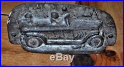 Antique Chocolate Metal Mold Car and Passangers Anton Reiche Rare Old Candy Tin