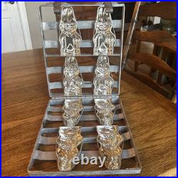 Antique Chocolate Mold 4 Up Bunny Rabbit Metal