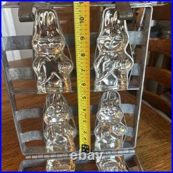 Antique Chocolate Mold 4 Up Bunny Rabbit Metal