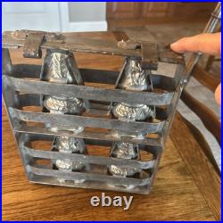 Antique Chocolate Mold 4 Up Bunny Rabbit Metal