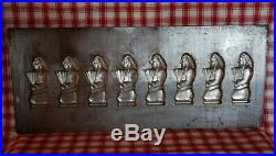 Antique Chocolate Mold American Indians Vintage Stamped Heavy Metal Candy Plaque