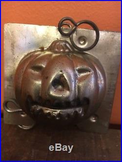 Antique Chocolate Mold Antique Halloween RARE. Large 3 Jack O'Lantern # 210