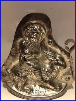 Antique Chocolate Mold Anton Reiche Nr 6388 Victorian Boy On The Back Of Rabbit