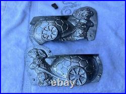 Antique Chocolate Mold Bunny Pulling Cart With Egg 8 Large (S)