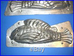 Antique Chocolate Mold Candy Mold 11.5 Tin Fish Mold Metal Mold 1