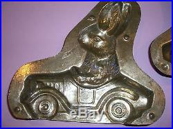 Antique Chocolate Mold Candy Mold Easter Mold Bunny Butter Mold Roadster Bunny