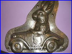 Antique Chocolate Mold Candy Mold Easter Mold Bunny Butter Mold Roadster Bunny