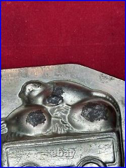 Antique Chocolate Mold Chick Pulling Basket Cart Germany (A)