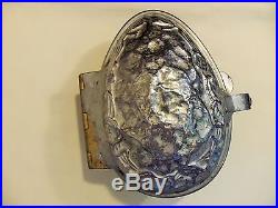 Antique Chocolate Mold Easter Bunny Rabbits Frog Vintage Egg Shaped Candy Mold