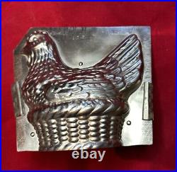 Antique Chocolate Mold Hen On A Nest # 272 Large 7 1/2 European (A)