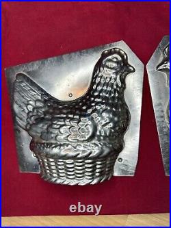 Antique Chocolate Mold Hen On A Nest # 272 Large 7 1/2 European (A)