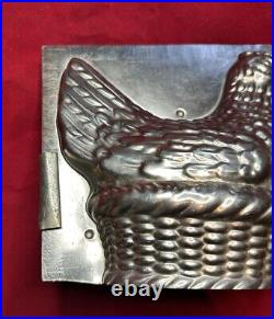 Antique Chocolate Mold Hen On A Nest # 272 Large 7 1/2 European (A)