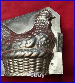 Antique Chocolate Mold Hen On A Nest # 272 Large 7 1/2 European (A)