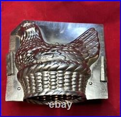 Antique Chocolate Mold Hen On A Nest # 272 Large 7 1/2 European (A)