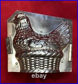 Antique Chocolate Mold Hen On A Nest # 272 Large 7 1/2 European (A)