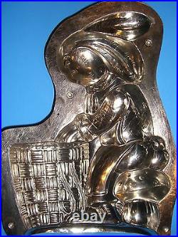 Antique Chocolate Mold LARGE 13 Easter Bunny Candy Mold Display RARE