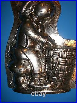 Antique Chocolate Mold LARGE 13 Easter Bunny Candy Mold Display RARE