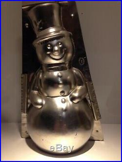 Antique Chocolate Mold! Letang Et Fils Big Snowman! 27 CM Rare Mold
