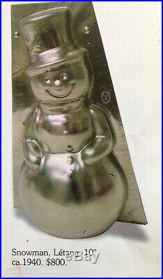 Antique Chocolate Mold! Letang Et Fils Big Snowman! 27 CM Rare Mold