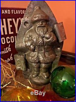 Antique Chocolate Mold -RARE B4 Anton Reiche 41/4 Standing Santa with Bag of Toys