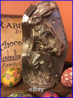 Antique Chocolate Mold RARE H Walter Dapper Hiking Rabbit #4639 B3
