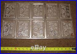 Antique Chocolate Mold SEASONS GREETINGS Silver Solder Factory Steel 1930's