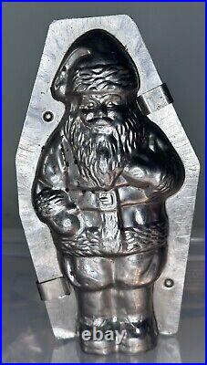 Antique Chocolate Mold Santa 8 1/4 (S)