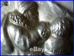 Antique Chocolate Mold Santa Pulling Boys Ear Candy Butter