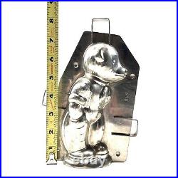 Antique Chocolate Mold Teddy Bear wearing Overalls 8