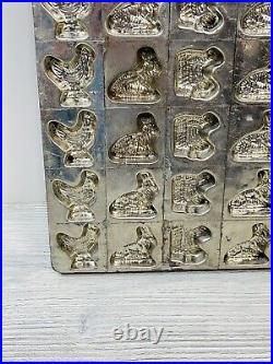 Antique Chocolate Mold with 42 Molds of Bunnies Hens Chickens Eggs and Bunnies Antique Chocolate Mold with 42 Molds of Bunnies Hens Chickens Eggs and Bunnies